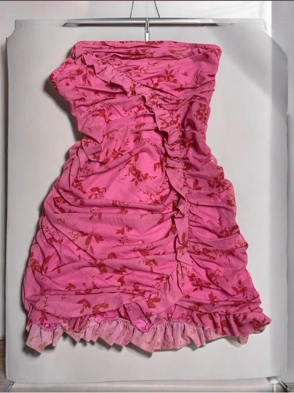 wild fable Pink Floral Strapless Mini Dress